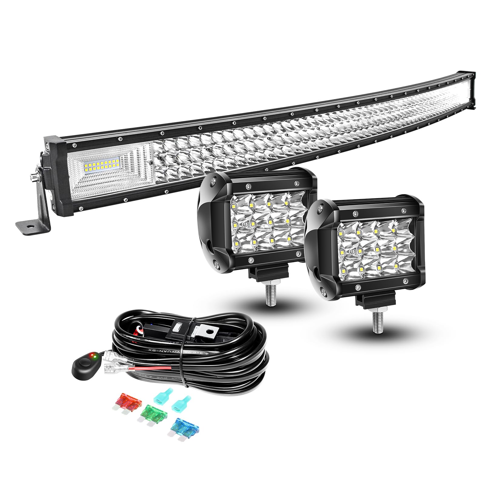 AUXTINGS LED Zusatzscheinwerfer Scheinwerfer mit 3 Reihen 106 cm 540W LED Nebelscheinwerfer gebogen, 10cm led arbeitsscheinwerfer für Geländewagen ATV AWD SUV 4x4 Pickup, 12V 24V wasserdicht AUXTINGS LED Zusatzscheinwerfer Scheinwerfer mit 3 Reihen 106 cm 540W LED Nebelscheinwerfer gebogen, 10cm led arbeitsscheinwerfer für Geländewagen ATV AWD SUV 4x4 Pickup, 12V 24V wasserdicht von AUXTINGS
