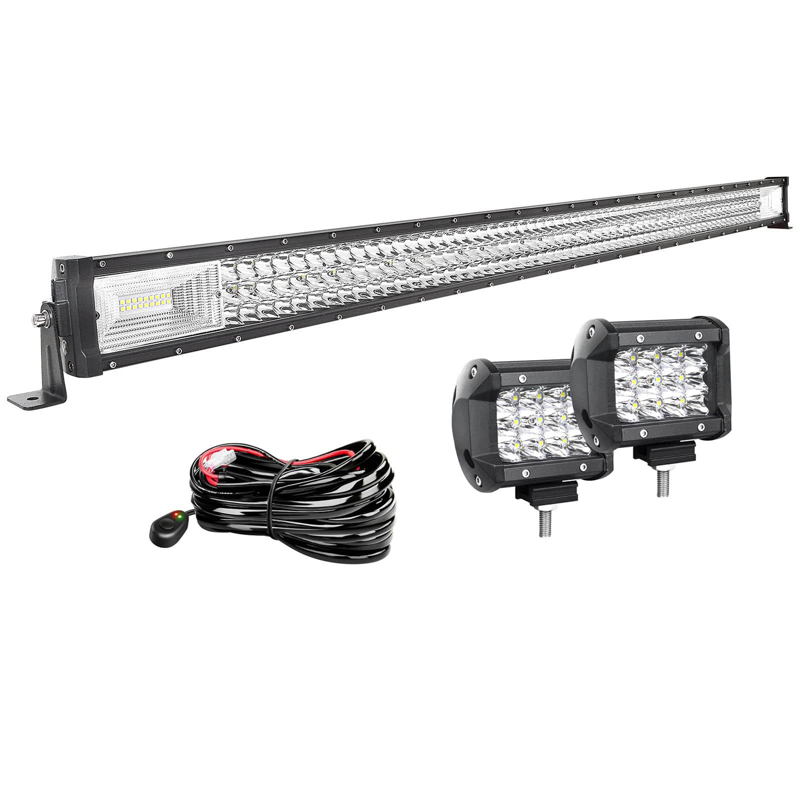 AUXTINGS LED Zusatzscheinwerfer Scheinwerfer mit 3 Reihen 127 cm 648W LED Nebelscheinwerfer, 10cm led arbeitsscheinwerfer für Geländewagen ATV AWD SUV 4x4 Pickup, 12V 24V wasserdicht AUXTINGS LED Zusatzscheinwerfer Scheinwerfer mit 3 Reihen 127 cm 648W LED Nebelscheinwerfer, 10cm led arbeitsscheinwerfer für Geländewagen ATV AWD SUV 4x4 Pickup, 12V 24V wasserdicht von AUXTINGS