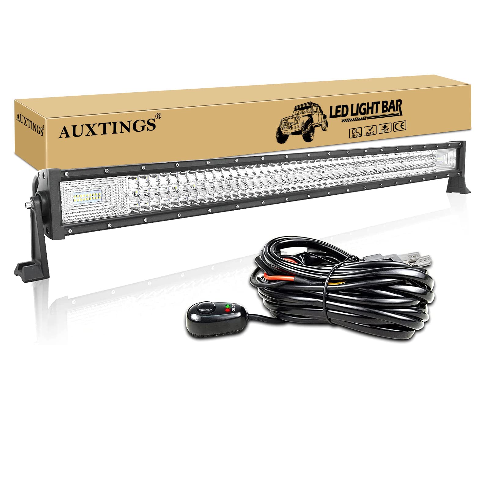 AUXTINGS 42 inch 540W Dreireihige LED LICHTLEISTE Spot Fahren Nebelscheinwerfer Flutlicht Spotlight 6000K Wasserdicht IP67 Arbeitslicht 12V 24V von AUXTINGS