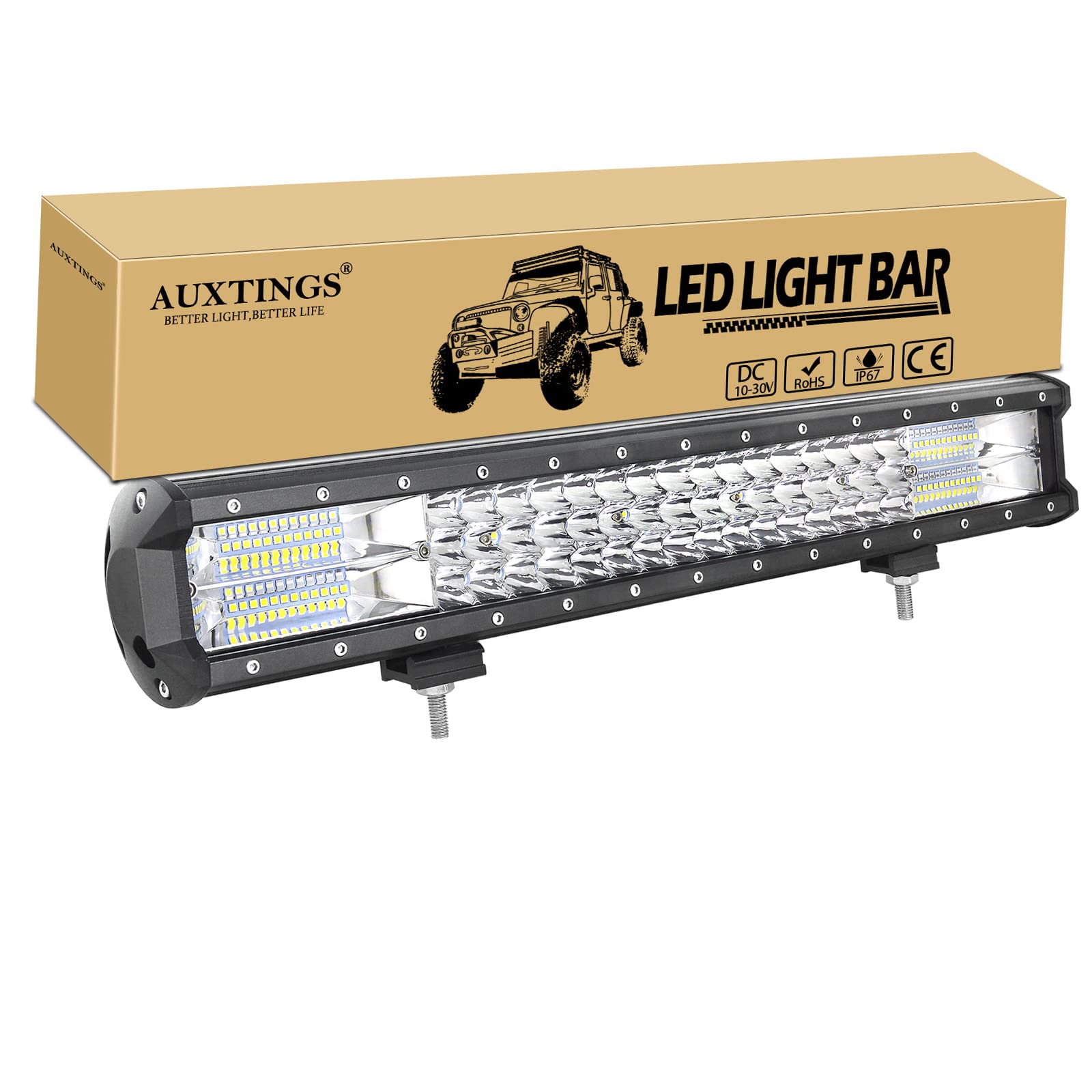 AUXTINGS 20 Zoll 288W dreireihiger LED Arbeitslicht Bar Autoscheinwerfer Offroad Flutlicht Scheinwerfer 6000K imprägniern IP67 Arbeits-Licht 12V 24V von AUXTINGS