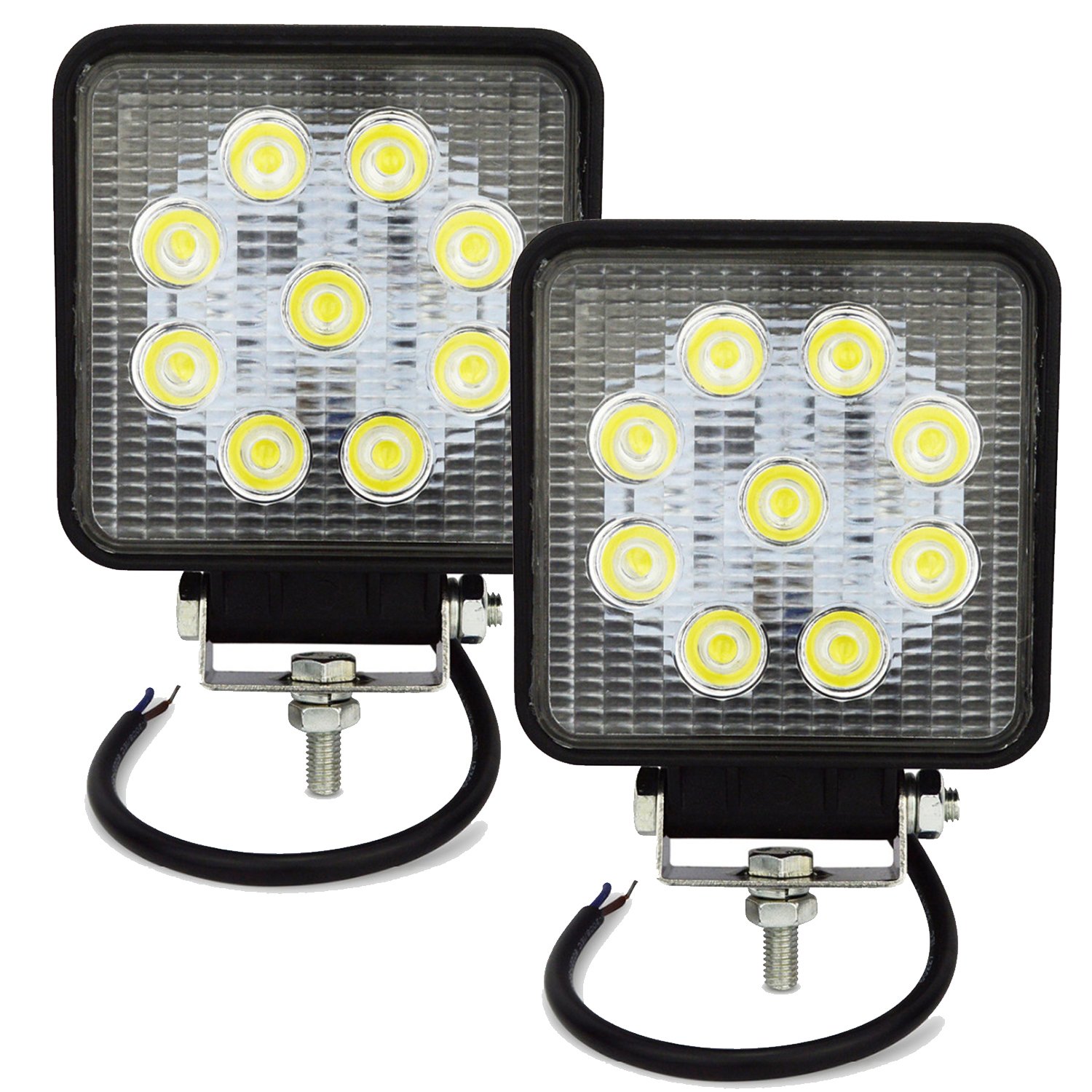 Auxtings 2 Stück 10,2 cm 27W Spot LED Arbeitsleuchte Bar Off Road Trucks SUV Fahren Nebel Lichter, quadratisch,DC 12V 24V Auxtings 2 Stück 10,2 cm 27W Spot LED Arbeitsleuchte Bar Off Road Trucks SUV Fahren Nebel Lichter, quadratisch,DC 12V 24V von AUXTINGS