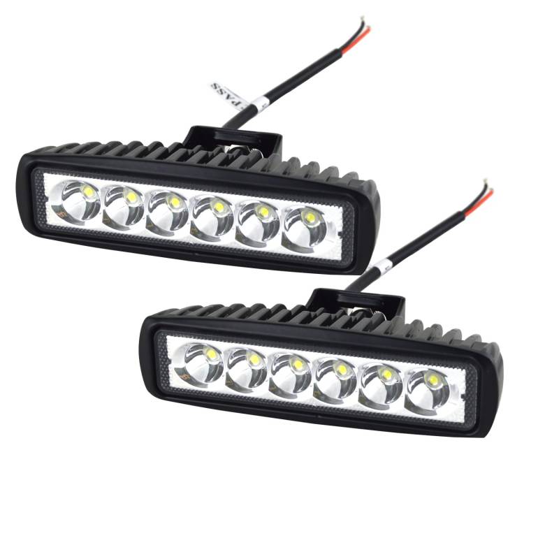 AUXTINGS 2 Stück 15,2cm 18 W Spot LED-Arbeitsleuchte für Fahrt- oder Nebelscheinwerfer für Off-Road-LKW SUV und Allradfahrzeuge von AUXTINGS