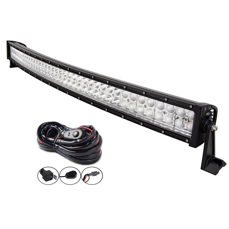 AUXTINGS 107cm 240W gebogen Kombination aus Flutlicht und punktgenauem Strahler, LED Leuchte Nebelleuchte,Off-Road Beleuchtung für SUV UTE ATV 4x4 Boot von AUXTINGS