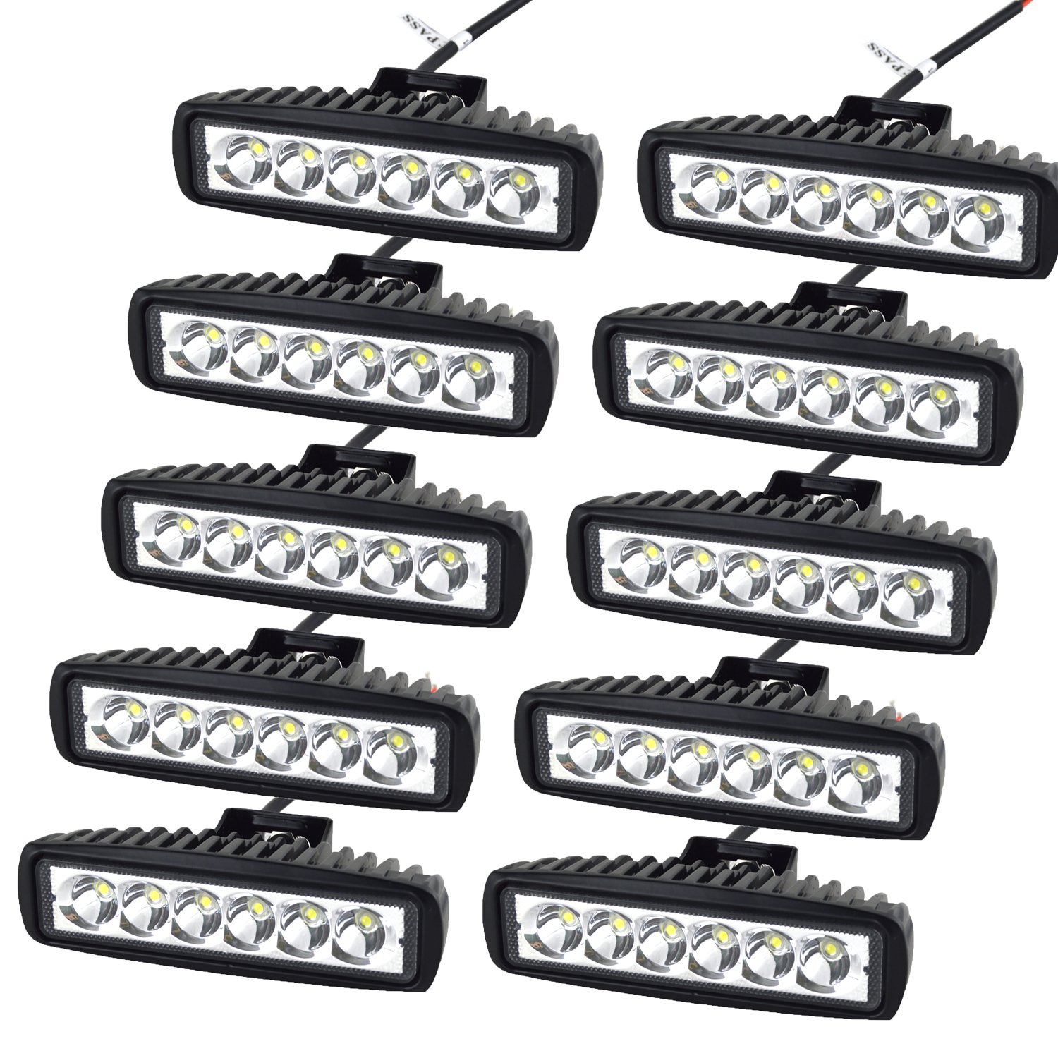 AUXTINGS 10 Stück 15 cm 18W LED Arbeitsleuchte Bar Spot Off Road LKW SUV 4WD fahren Nebelscheinwerfer,DC 12V 24V Zusatzscheinwerfer AUXTINGS 10 Stück 15 cm 18W LED Arbeitsleuchte Bar Spot Off Road LKW SUV 4WD fahren Nebelscheinwerfer,DC 12V 24V Zusatzscheinwerfer von AUXTINGS