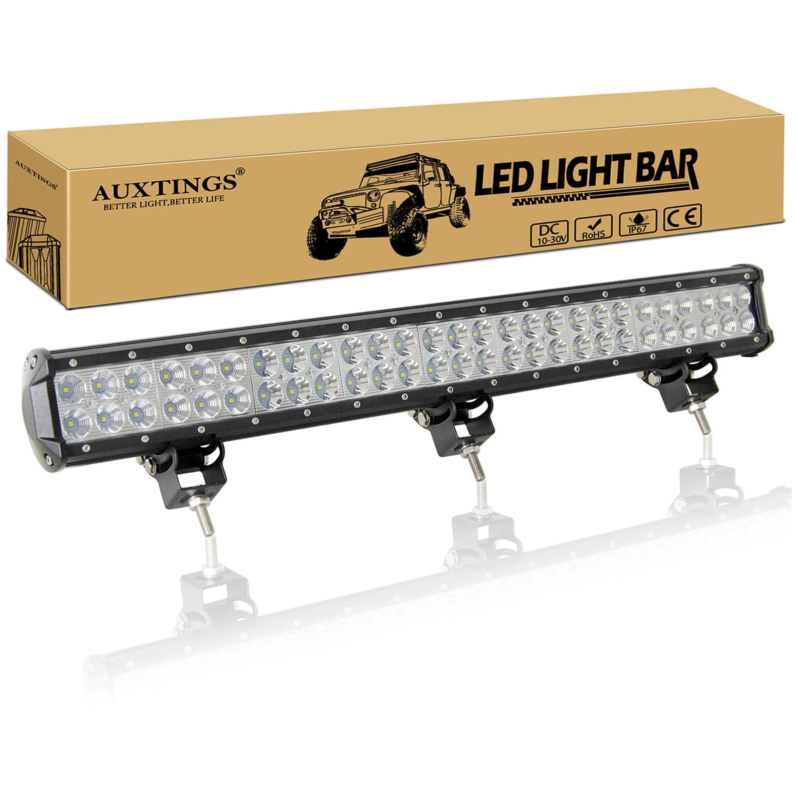 AUXTINGS 25 inch 162W LED Work Light Bar Spot Flood Combo Beam Waterproof Driving Lights Off Road Lights 12V 24V for Off Road Vehicles 4x4 ATVS UTVS AUXTINGS 25 inch 162W LED Work Light Bar Spot Flood Combo Beam Waterproof Driving Lights Off Road Lights 12V 24V for Off Road Vehicles 4x4 ATVS UTVS von AUXTINGS