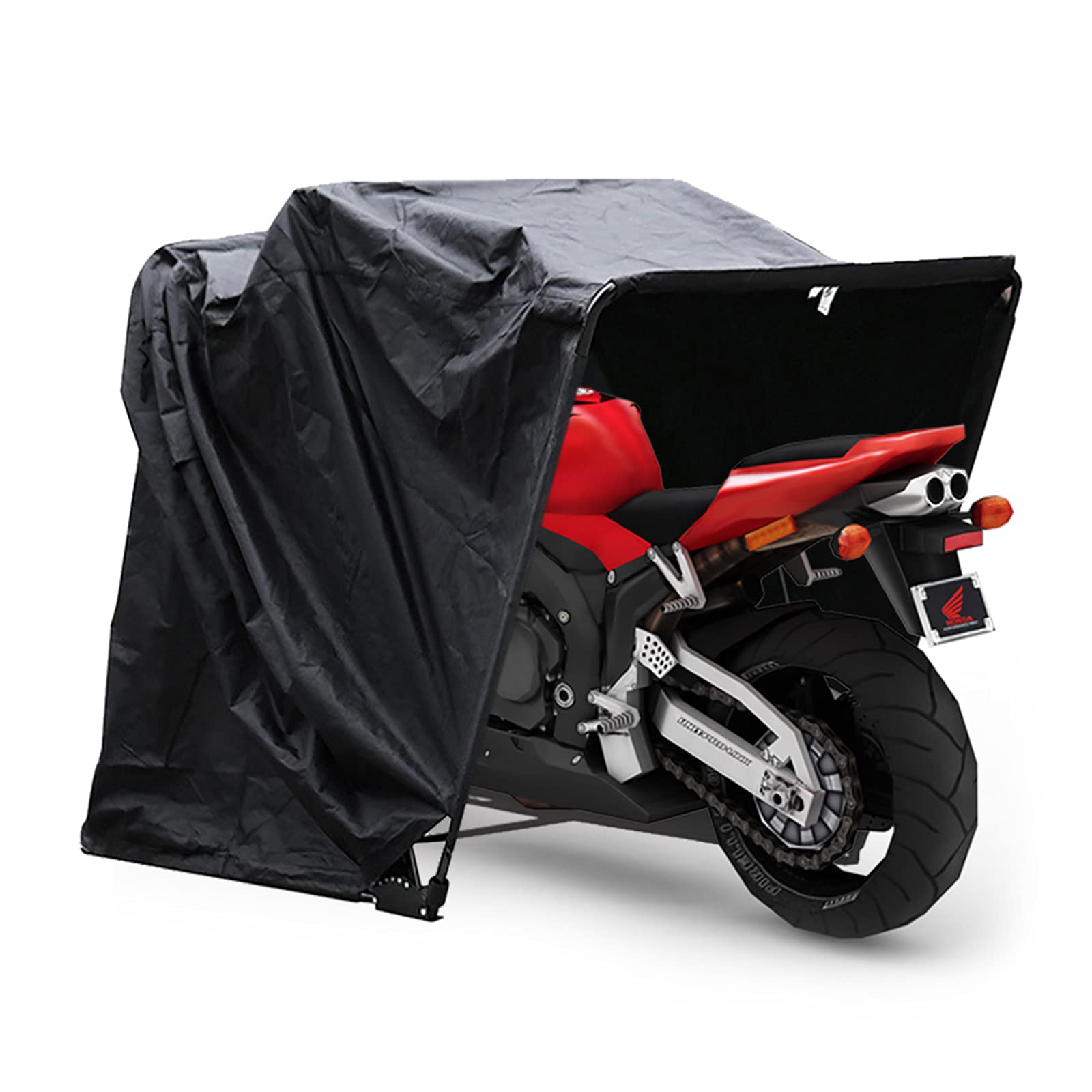 AUYART Motorradgarage, faltbar, Garage, Schutzplane, Motorrad, Quad, Faltzelt, Garage, geeignet für Motorräder bis zu 103 Zoll Durchmesser, 270 x 105 x 155 cm, Schwarz AUYART Motorradgarage, faltbar, Garage, Schutzplane, Motorrad, Quad, Faltzelt, Garage, geeignet für Motorräder bis zu 103 Zoll Durchmesser, 270 x 105 x 155 cm, Schwarz von AUYART
