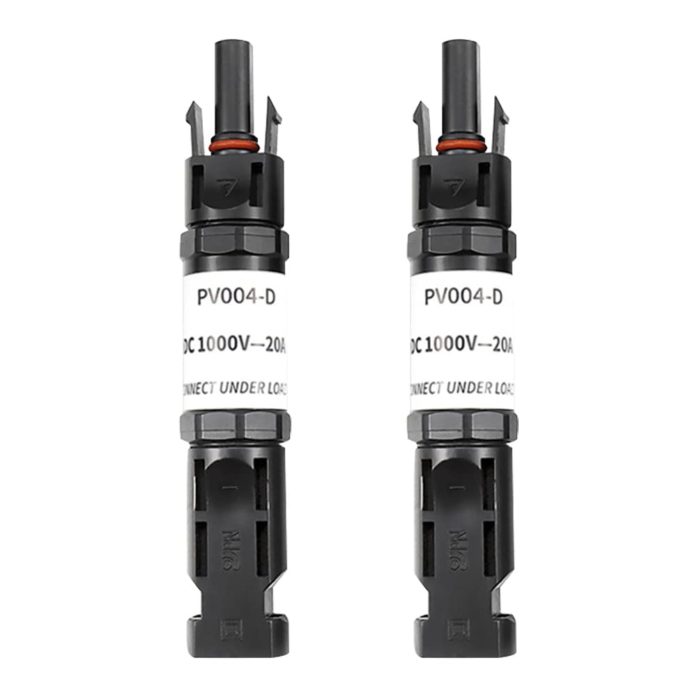 AVCXEC Solar-PV-Steckverbinder, 2 Stück DC M-C-4 Stecker, Solar PV Steckverbinderteile mit Eingebauter Anti-Rückfluss-Diode, IP67 Wasserdicht für Den Anschluss von Solarmodulen(20A) von AVCXEC