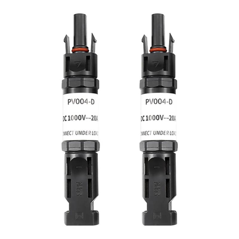 AVCXEC Solar-PV-Steckverbinder, 2 Stück DC M-C-4 Stecker, Solar PV Steckverbinderteile mit Eingebauter Anti-Rückfluss-Diode, IP67 Wasserdicht für Den Anschluss von Solarmodulen(20A) von AVCXEC