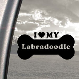 „I love my labradoodle“ schwarzer Aufkleber für Autofenster Aufkleber von AVERY Zweckform