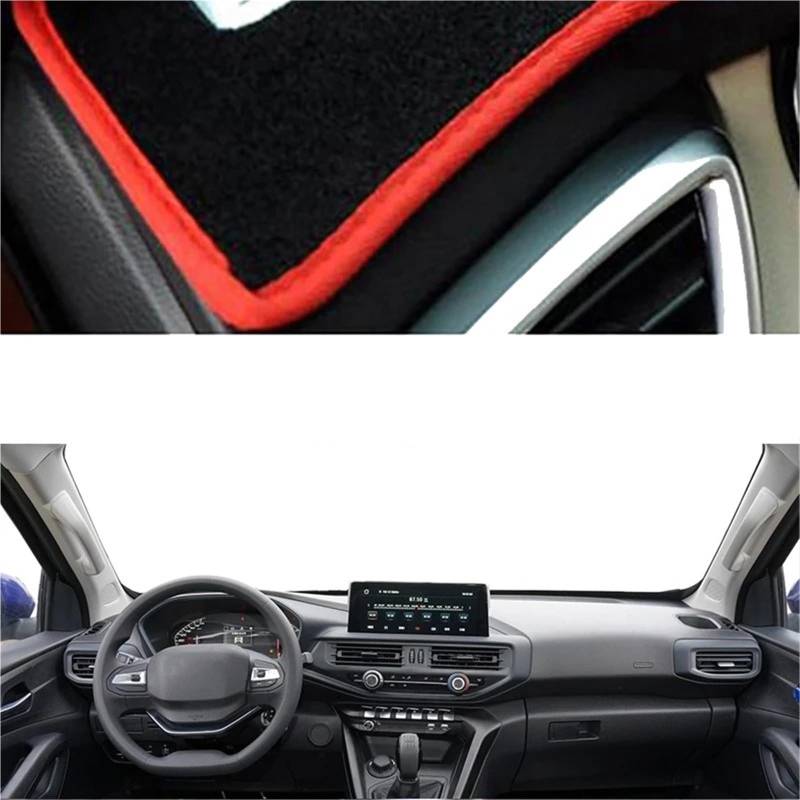 Dashboard Sonnenschirm Matte Auto Innere Dashboard Abdeckung Für Changan F70 Kaicene 2020 2021 2022 Dash Matte Teppich Cape Sonne Schatten Dashmat Pad(Red LHD) von AVFORA