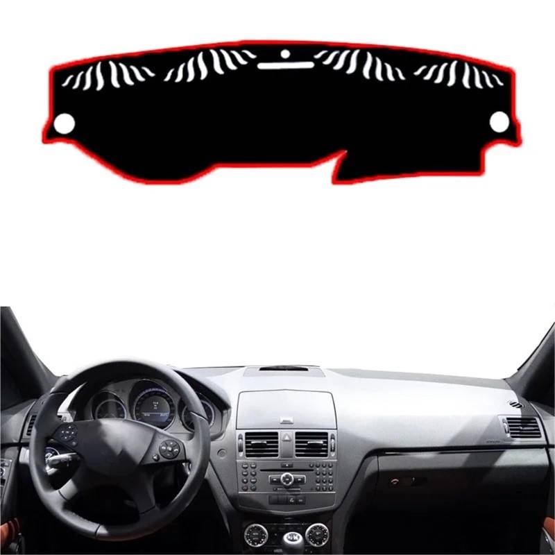 Dashboard Sonnenschirm Matte Für Benz C-Klasse W204 2008 2009 2010 2011 2012 2013 2014 LHD RHD C-Klasse C180 C200 C220 C250 C300 Auto Dashboard Abdeckung DashMat Teppich Cape(Red LHD Facelift) von AVFORA
