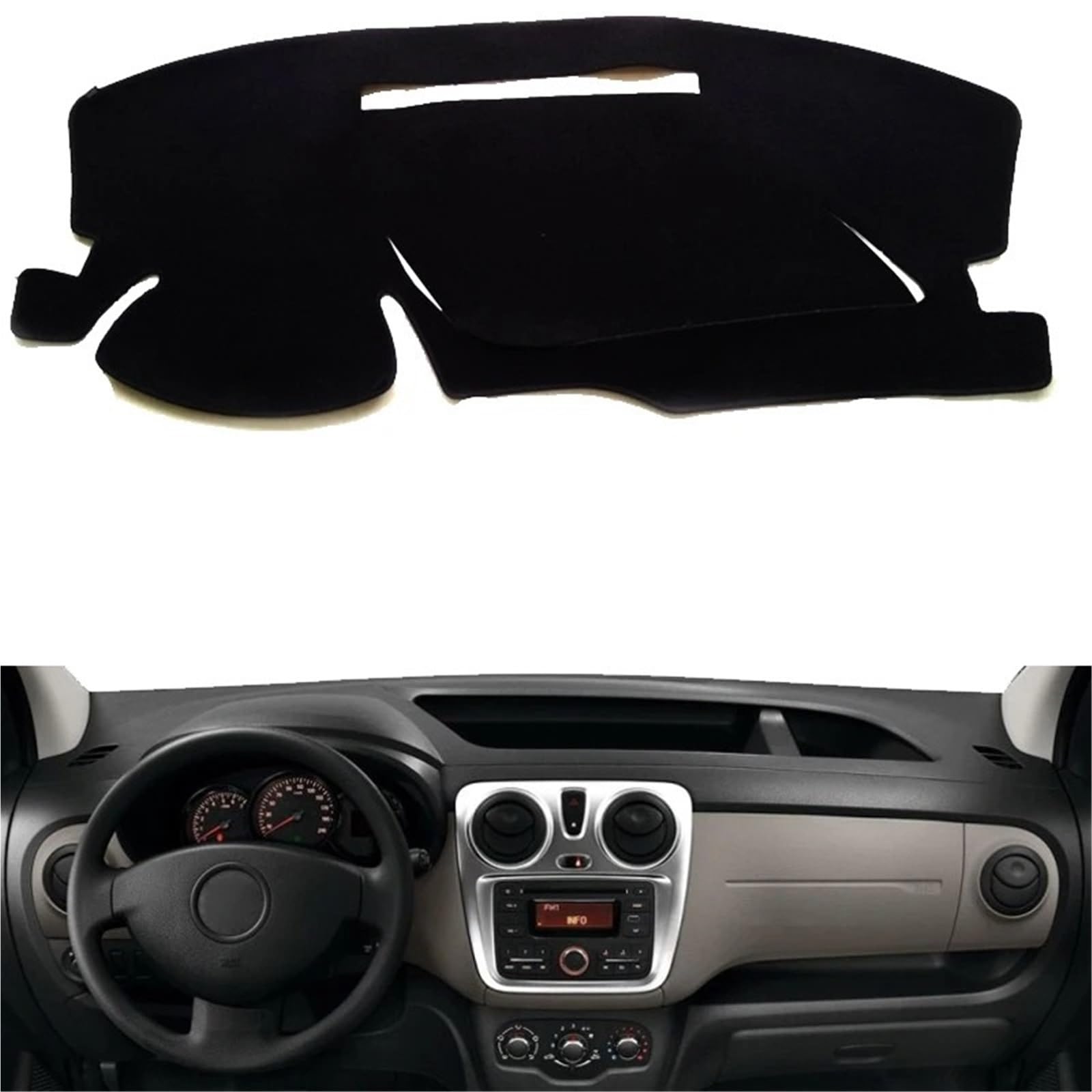 Dashboard Sonnenschirm Matte Für Dacia Dokker Auto Armaturenbrett-Abdeckung Dashmat Pad Teppich Armaturenbrett-Matte Sonnenschutz Linkslenker Auto Autoschutz(Rot) von AVFORA
