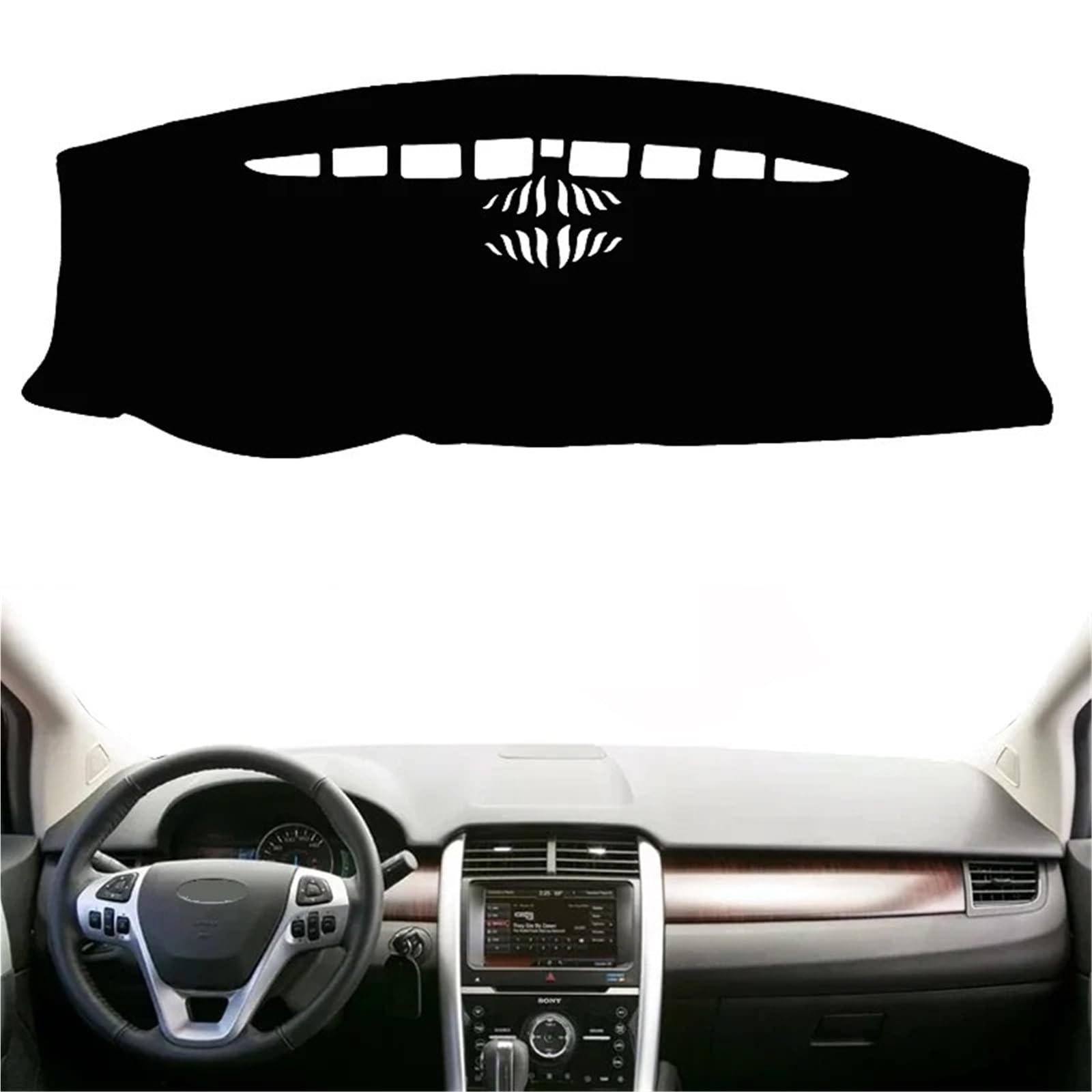 Dashboard Sonnenschirm Matte Für Ford Für Edge 2007 2008 2009-2014 Auto-Armaturenbrett-Abdeckung Auto-Armaturenbrett-Matte Teppichumhang Sonnenschutz-Dashmat(Red LHD) von AVFORA