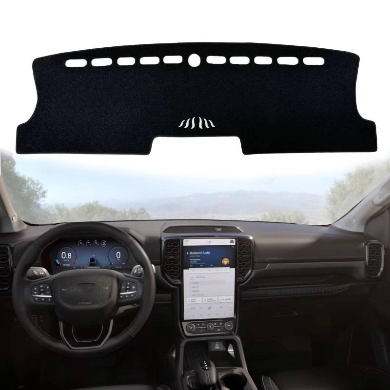 Dashboard Sonnenschirm Matte Für Ford Für Ranger 2023 2024 2025 Dashmat Dashmatte Armaturenbrettabdeckung Pad Autozubehör Anti-Rutsch-Sonnenschutz-Schutzteppich(Left-Rudder) von AVFORA