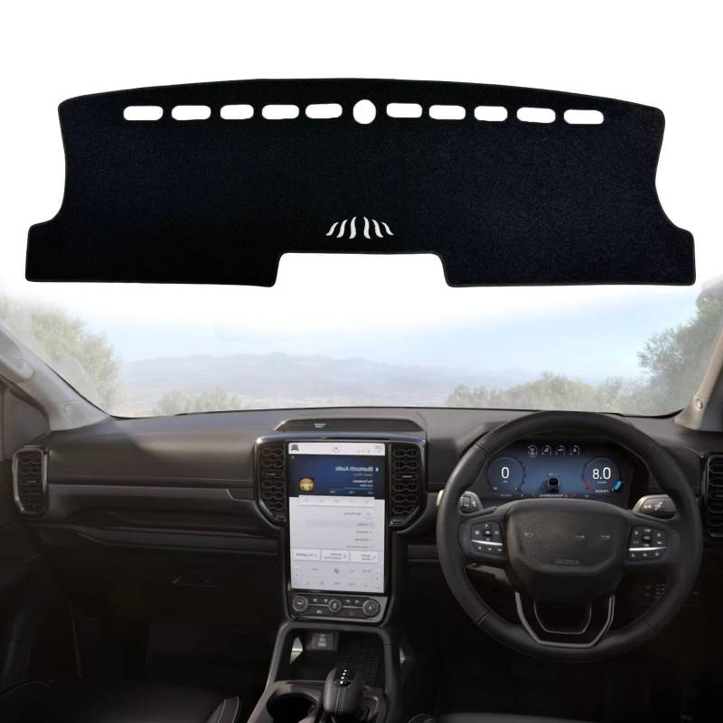 Dashboard Sonnenschirm Matte Für Ford Für Ranger 2023 2024 2025 Dashmat Dashmatte Armaturenbrettabdeckung Pad Autozubehör Anti-Rutsch-Sonnenschutz-Schutzteppich(Right-Rudder) von AVFORA