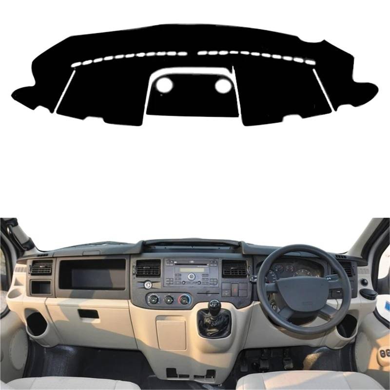 Dashboard Sonnenschirm Matte Für Ford Für Transit 2002 2003 2004 2005 2006 2007 2008 2009 Sonnenschutz Pad Dashmat Schutz Auto Dashboard Abdeckung Teppich Cape(RHD Black) von AVFORA