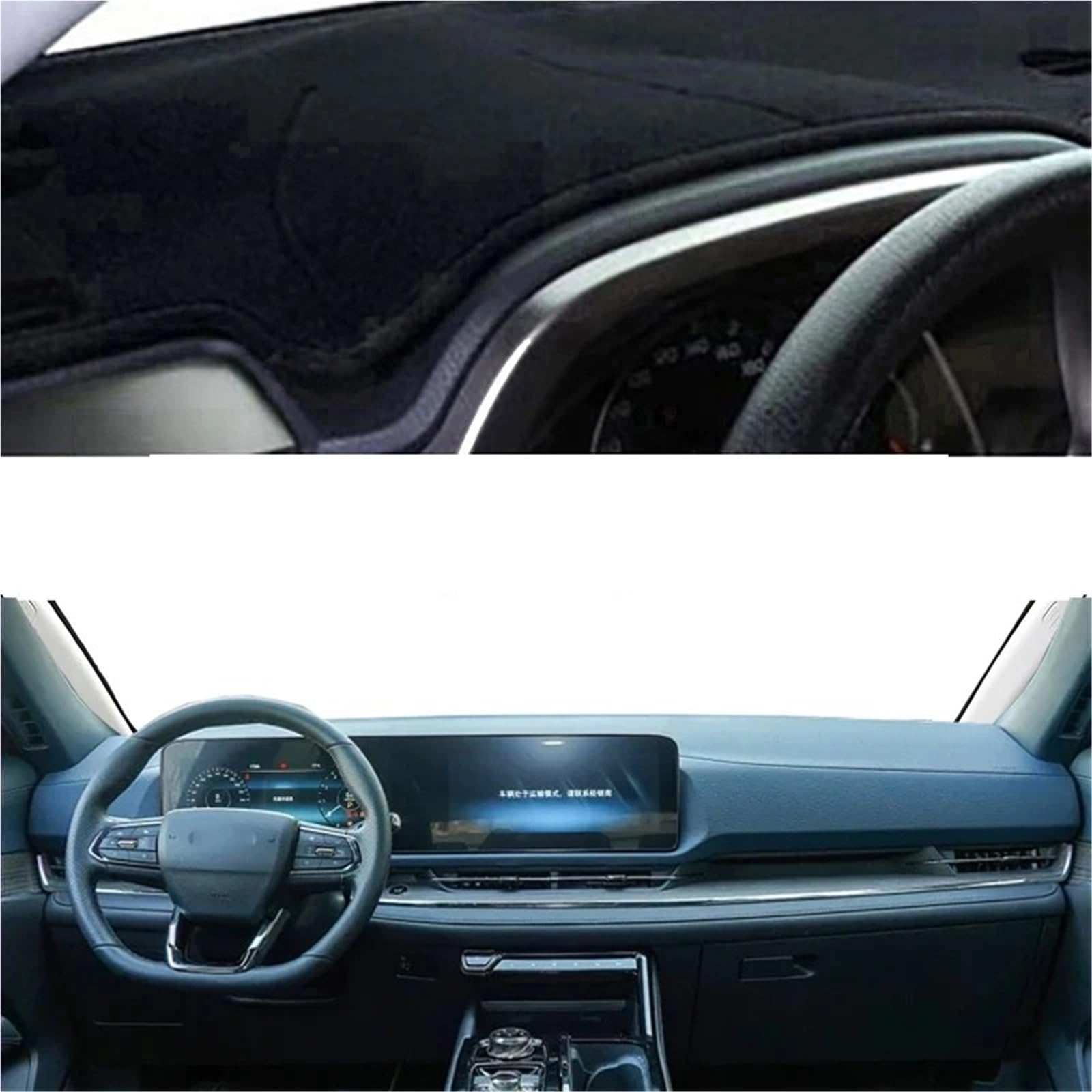 Dashboard Sonnenschirm Matte Für Ford Territory/Equator Sport 2022 2023 2024 CX Center Console Protector Teppich Dashmat Sonnenschutz Auto Dashboard Abdeckung(Left-Black) von AVFORA