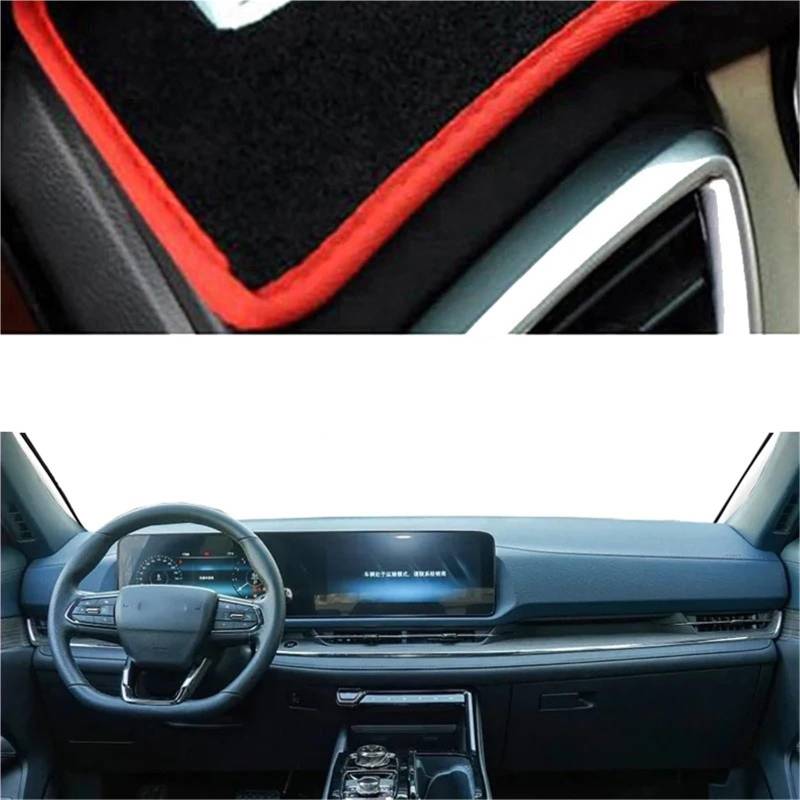 Dashboard Sonnenschirm Matte Für Ford Territory/Equator Sport 2022 2023 2024 CX Center Console Protector Teppich Dashmat Sonnenschutz Auto Dashboard Abdeckung(Left-Red) von AVFORA