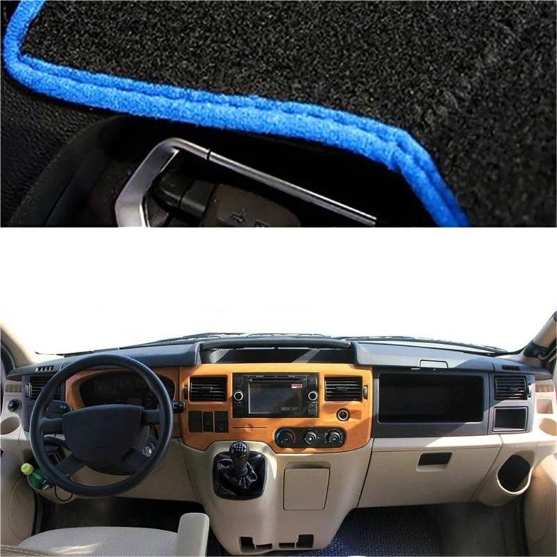 Dashboard Sonnenschirm Matte Für Ford Transit 2002 2003 2004 2005 2006 2007 2008 2009 Mittelkonsolenschutz Sonnenschutz Auto Armaturenbrettabdeckung DashMat Teppichumhang(Blue LHD) von AVFORA