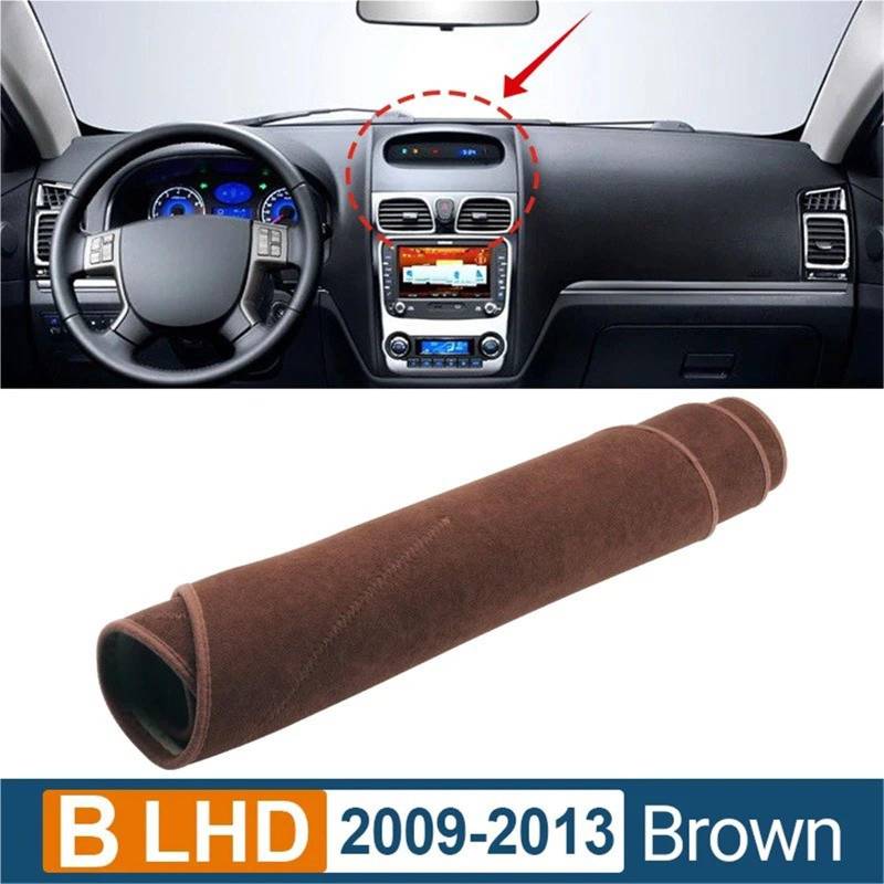 Dashboard Sonnenschirm Matte Für Geely Für Emgrand EC7 EC715 EC718 2009 2010 2011 2012 2013-2016 Dash Sonnenschutzmatte Pad Auto Armaturenbrettabdeckung(B 09-13 Brown LHD) von AVFORA