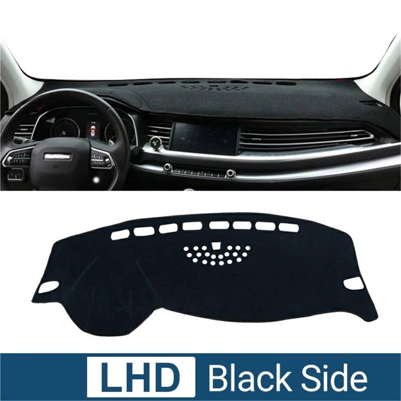 Dashboard Sonnenschirm Matte Für Haval H6 2017 2018 2019 2020 Instrument Schreibtisch Sonnenschutz Matte Dash rutschfeste Pad Teppiche Auto Dashboard Abdeckung(Black Side) von AVFORA