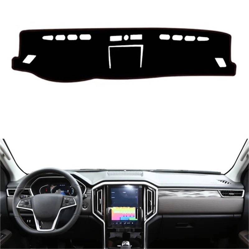 Dashboard Sonnenschirm Matte Für JAC Hunter T9 2021 2022 2023 2024 Auto Dashboard Abdeckung Center Console Protector Teppich Dashmat Sonnenschutz(Left-Black) von AVFORA