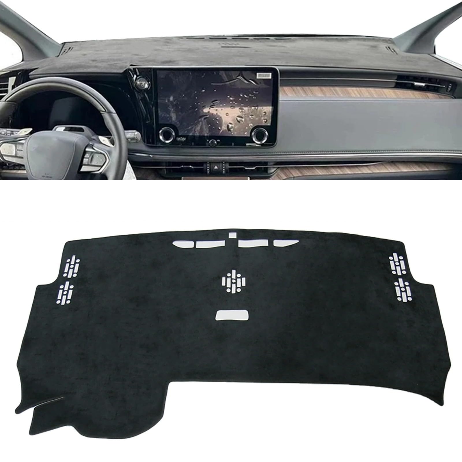 Dashboard Sonnenschirm Matte Für Lexus LM 2024 2025 2026 AW10 350H 500H LM350H Auto Dashboard Matte Dash Mat Dashmat Zubehör Sonnenschirm Schutz Teppich(LHD Without HUD) von AVFORA