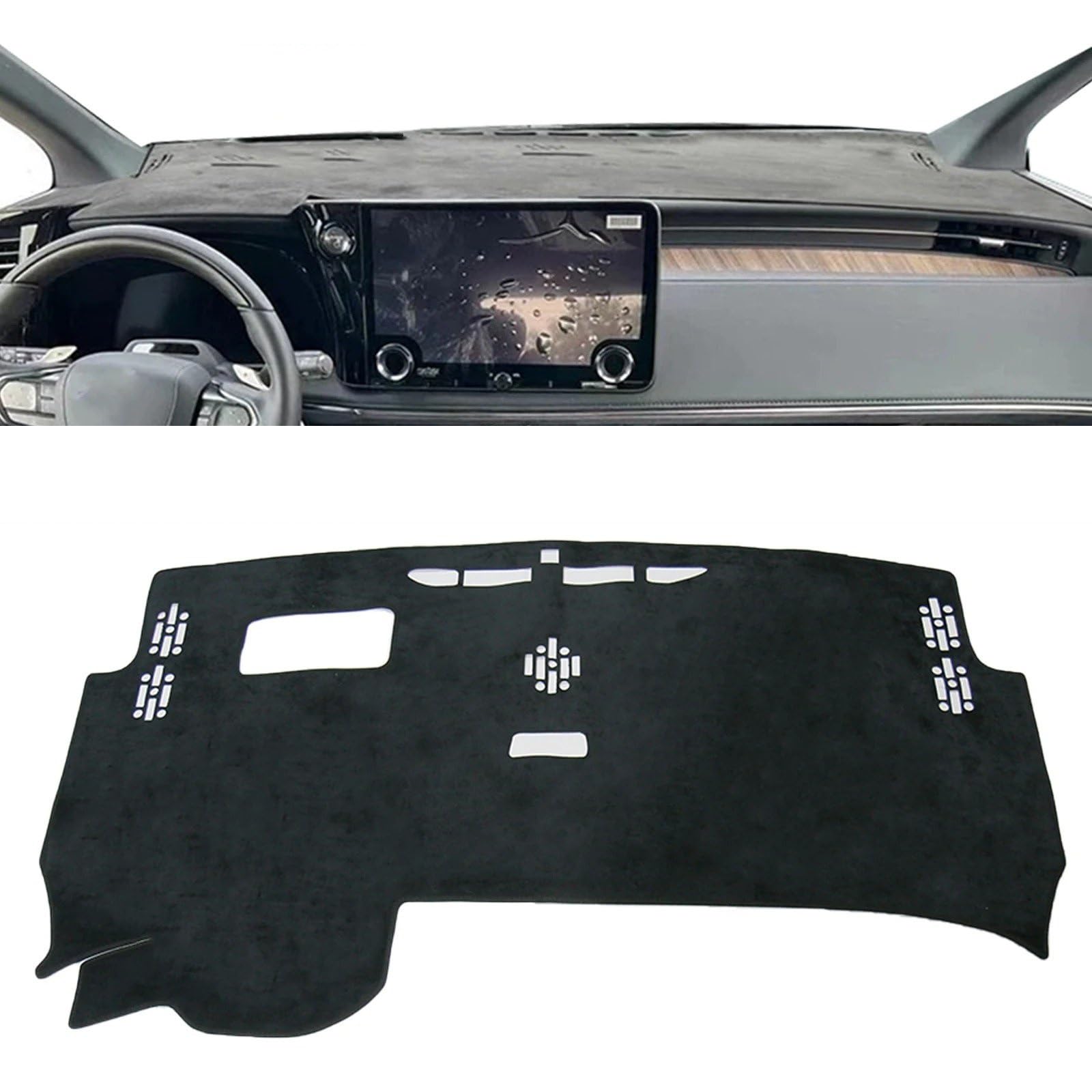 Dashboard Sonnenschirm Matte Für Lexus LM 2024 2025 2026 AW10 350H 500H LM350H Auto Dashboard Matte Dash Mat Dashmat Zubehör Sonnenschirm Schutz Teppich(LHD with HUD) von AVFORA