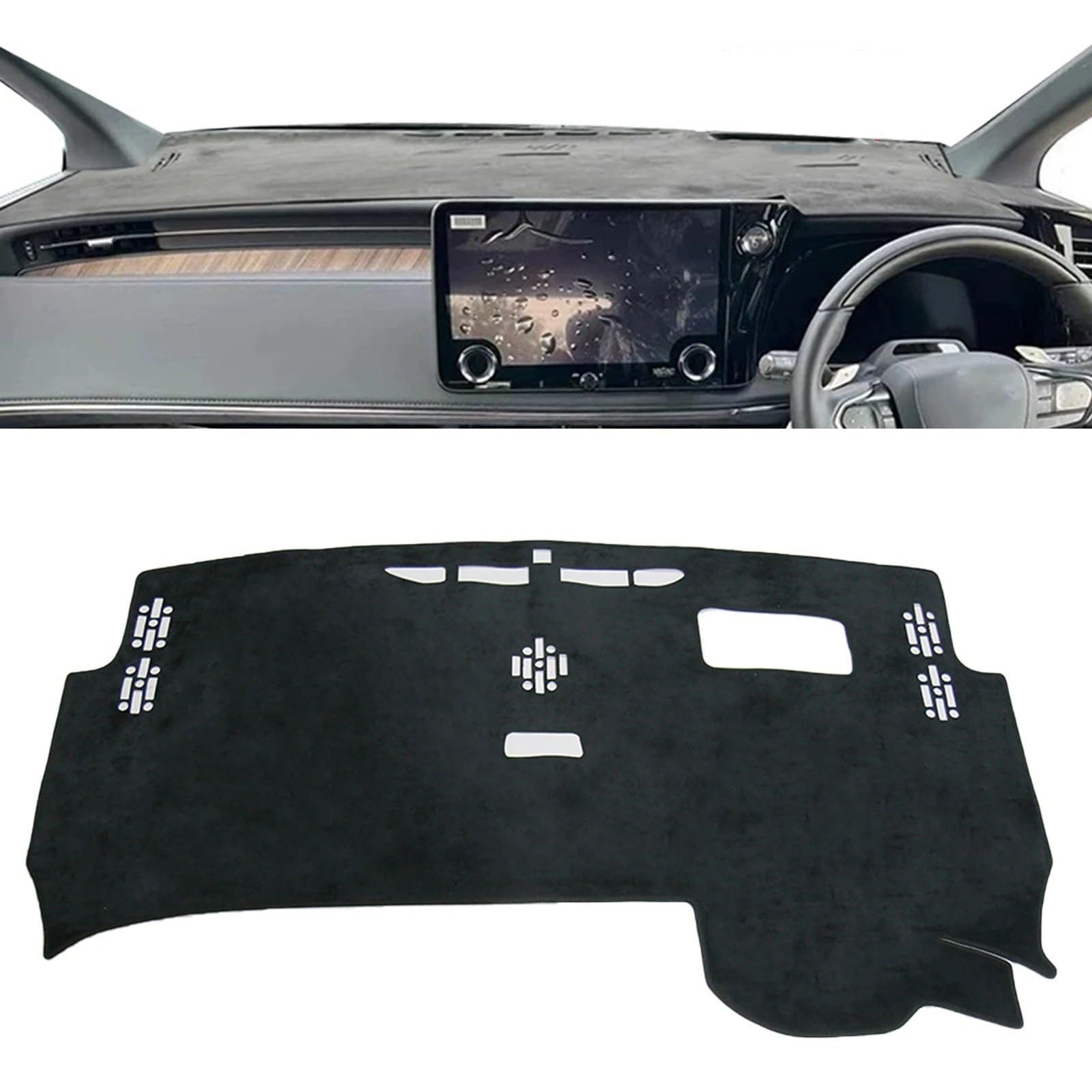 Dashboard Sonnenschirm Matte Für Lexus LM 2024 2025 2026 AW10 350H 500H LM350H Auto Dashboard Matte Dash Mat Dashmat Zubehör Sonnenschirm Schutz Teppich(RHD with HUD) von AVFORA