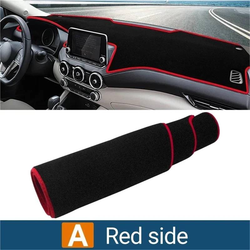 Dashboard Sonnenschirm Matte Für Nissan Für Sentra B18 2020 2021 2022 2023 2024 Instrument Schreibtisch Sonnenschutz Matte Dash Rutsch Pad Auto Dashboard Abdeckung(A Red Side) von AVFORA