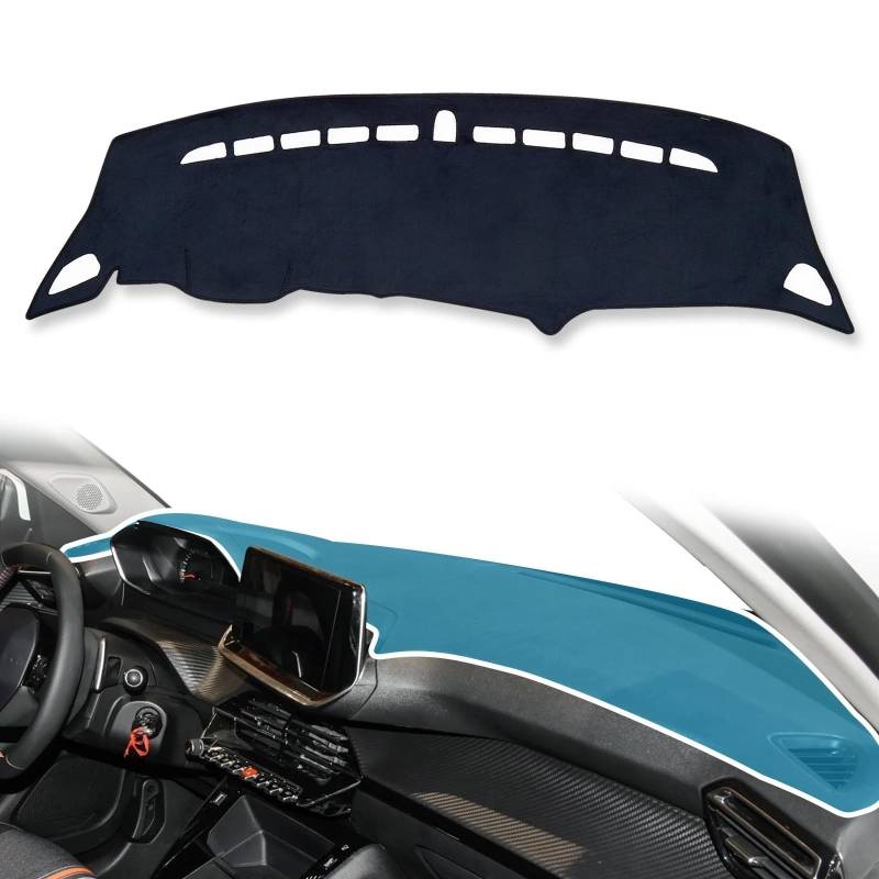 Dashboard Sonnenschirm Matte Für Peugeot 2008 E-2008 208 E-208 2019 2020 2021 2022 Dashboard Pad Abdeckung Auto Zubehör Sonnenschirm Schutz Teppich Dash Mat Dashmat(Left-Rudder) von AVFORA