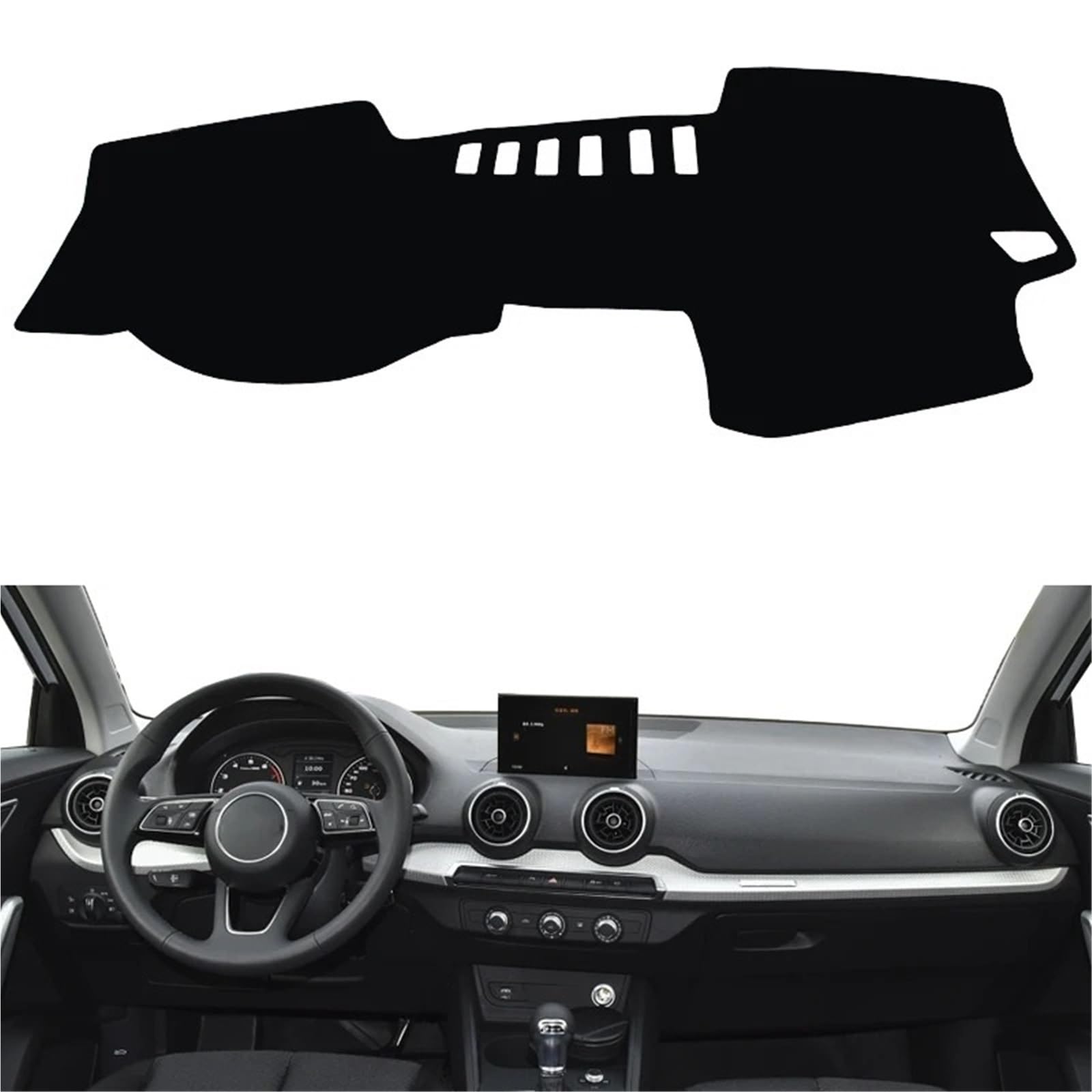 Dashboard Sonnenschirm Matte Für Q2 2016 2017 2018 2019 2020 2021 Auto-Armaturenbrett-Abdeckung Auto-Armaturenbrett-Matte Teppich Cape Sonnenschutz Dashmat Pad Kissen(Blue LHD) von AVFORA