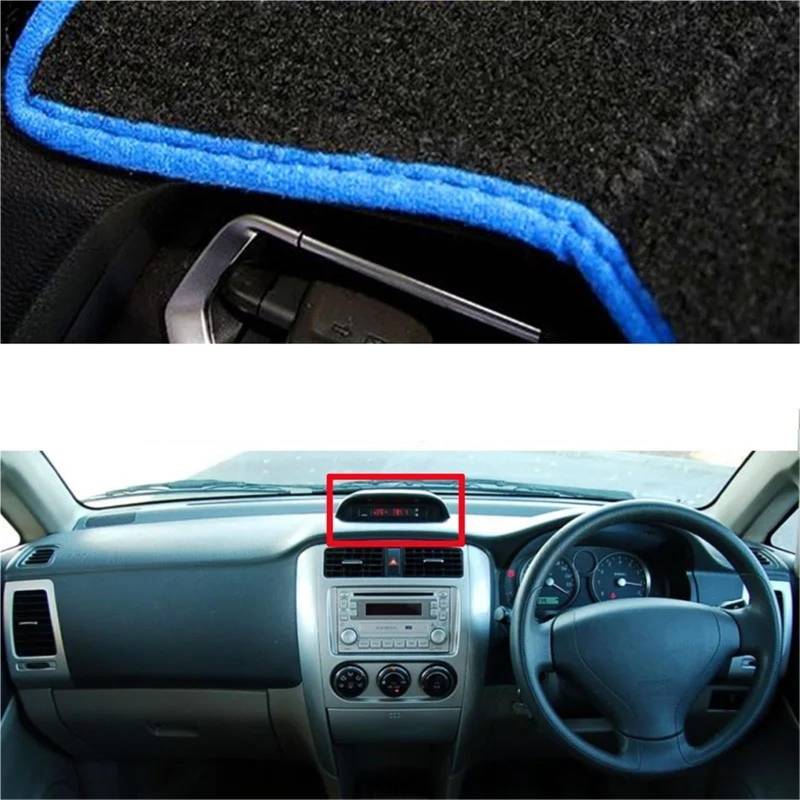 Dashboard Sonnenschirm Matte Für Suzuki Liana 2011 2012 2013 Mit Uhr Dashmat Pad Teppich Armaturenbrett Sonnenschutz Auto Auto Armaturenbrett Abdeckung Armaturenbrett Matte(Blue Right) von AVFORA