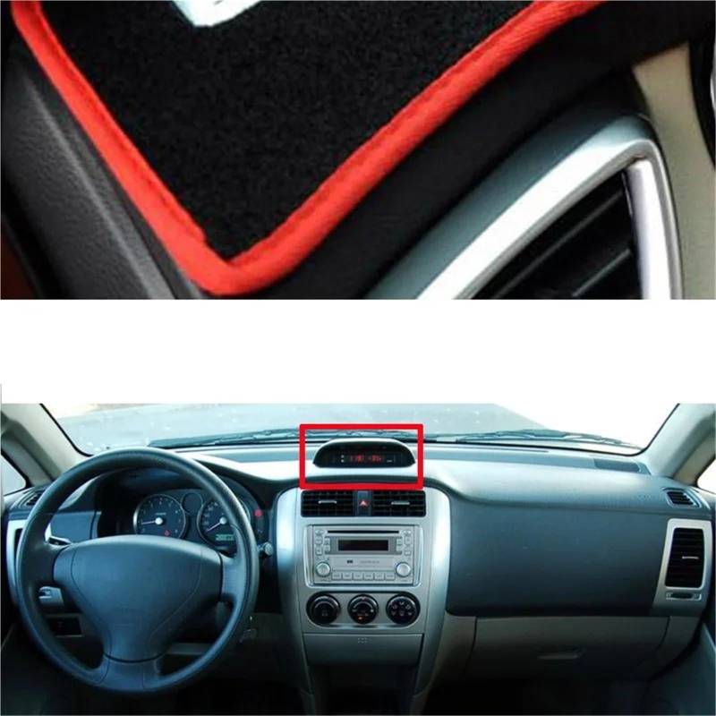 Dashboard Sonnenschirm Matte Für Suzuki Liana 2011 2012 2013 Mit Uhr Dashmat Pad Teppich Armaturenbrett Sonnenschutz Auto Auto Armaturenbrett Abdeckung Armaturenbrett Matte(Red Left) von AVFORA