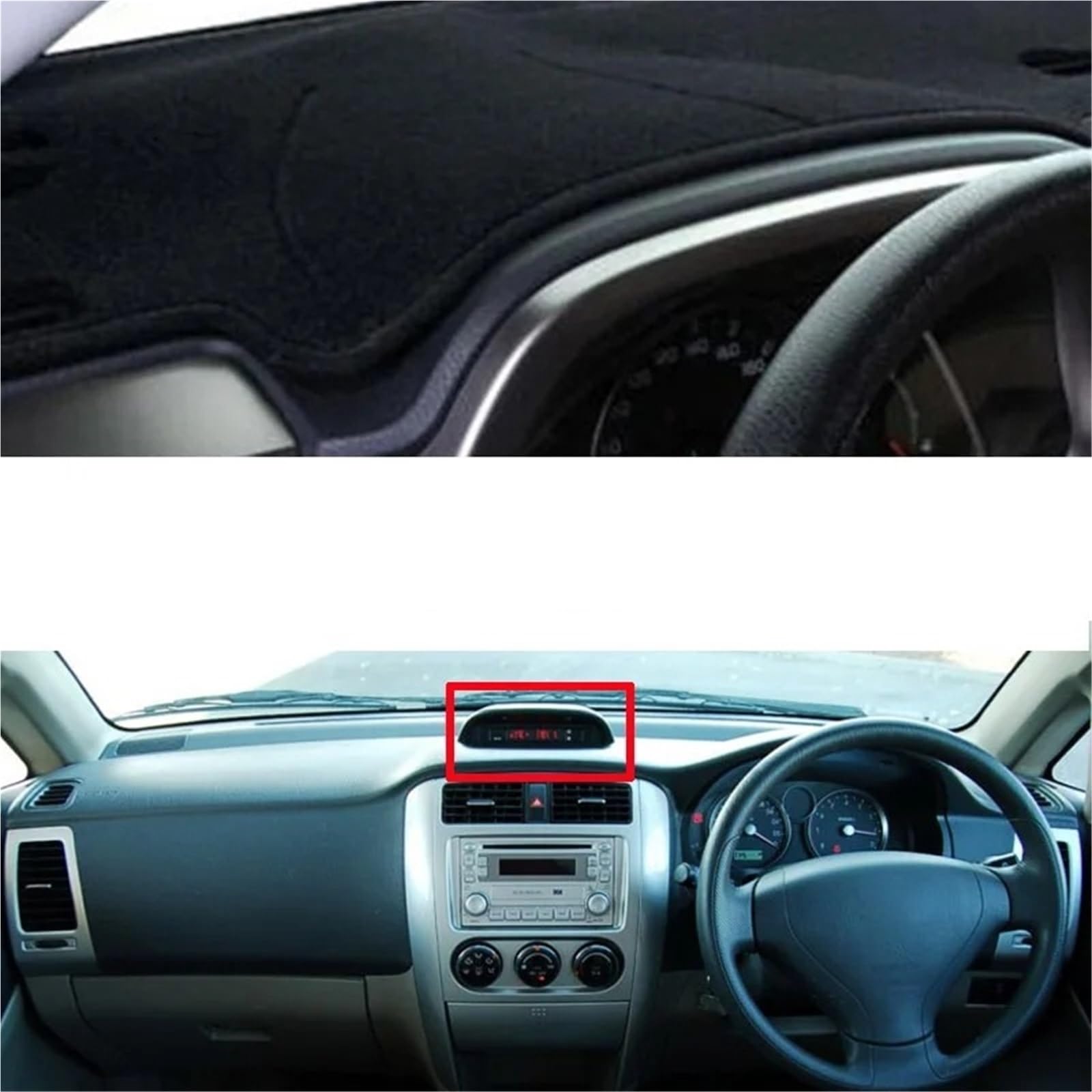 Dashboard Sonnenschirm Matte Für Suzuki Liana 2011 2012 2013 Mit Uhr Dashmat Pad Teppich Armaturenbrett Sonnenschutz Auto Auto Armaturenbrett Abdeckung Armaturenbrett Matte(Schwarz rechts) von AVFORA