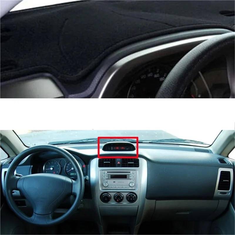 Dashboard Sonnenschirm Matte Für Suzuki Liana 2011 2012 2013 Mit Uhr Dashmat Pad Teppich Armaturenbrett Sonnenschutz Auto Auto Armaturenbrett Abdeckung Armaturenbrett Matte(Schwarze Linke) von AVFORA