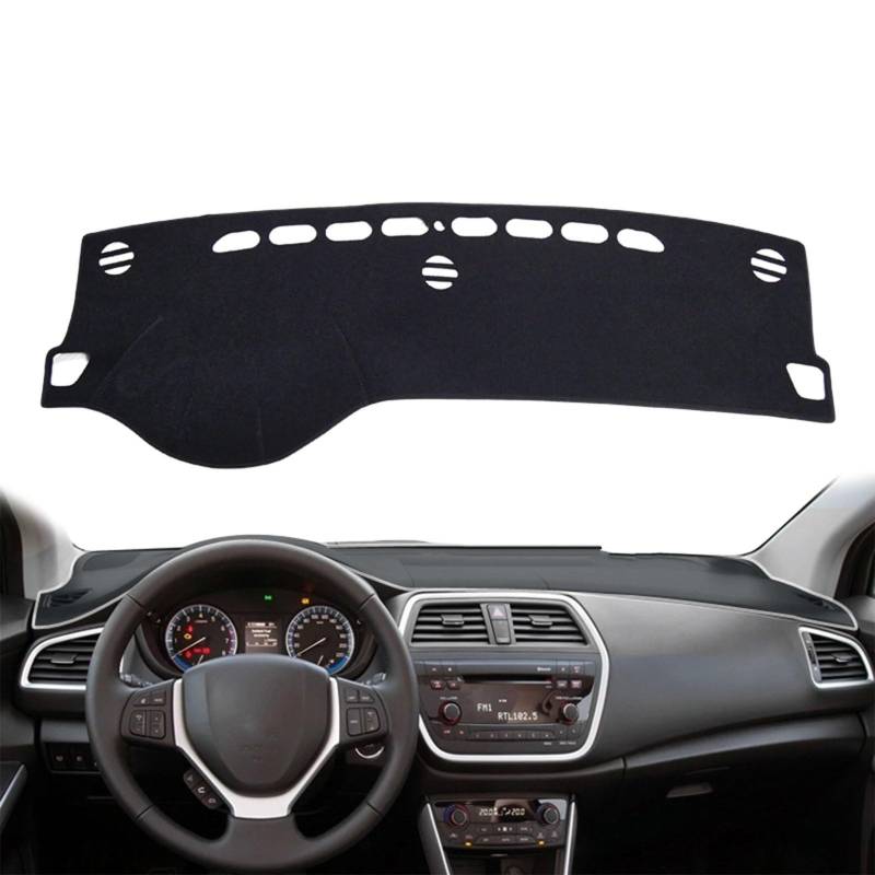 Dashboard Sonnenschirm Matte Für Suzuki SX4 S-Cross SCROSS 2014 2015 2016 2017 2018 2019 Auto Dashboard Matte Dash Mat Dashmat Sonnenschirm Schutz Teppich(LHD Black) von AVFORA