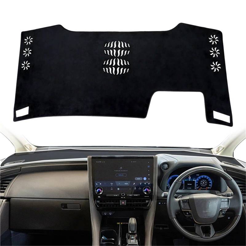 Dashboard Sonnenschirm Matte Für Toyota Für Alphard Vellfire 40 Serie 2023 2024 Dash Mat Dashmat Auto Dashboard Abdeckung Pad Zubehör Sonnenschirm Schutz Teppich(NO HUD Right Rudder) von AVFORA
