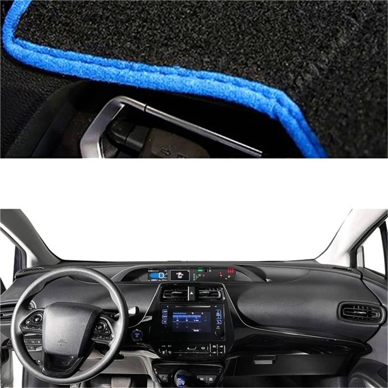 Dashboard Sonnenschirm Matte Für Toyota Für Prius Ⅳ 50 XW50 AWD-e 2016-2022 Sonnenschutz Auto-Innenschutzteppich Auto-Armaturenbrett-Abdeckung Matte Teppichumhang(Blue LHD) von AVFORA