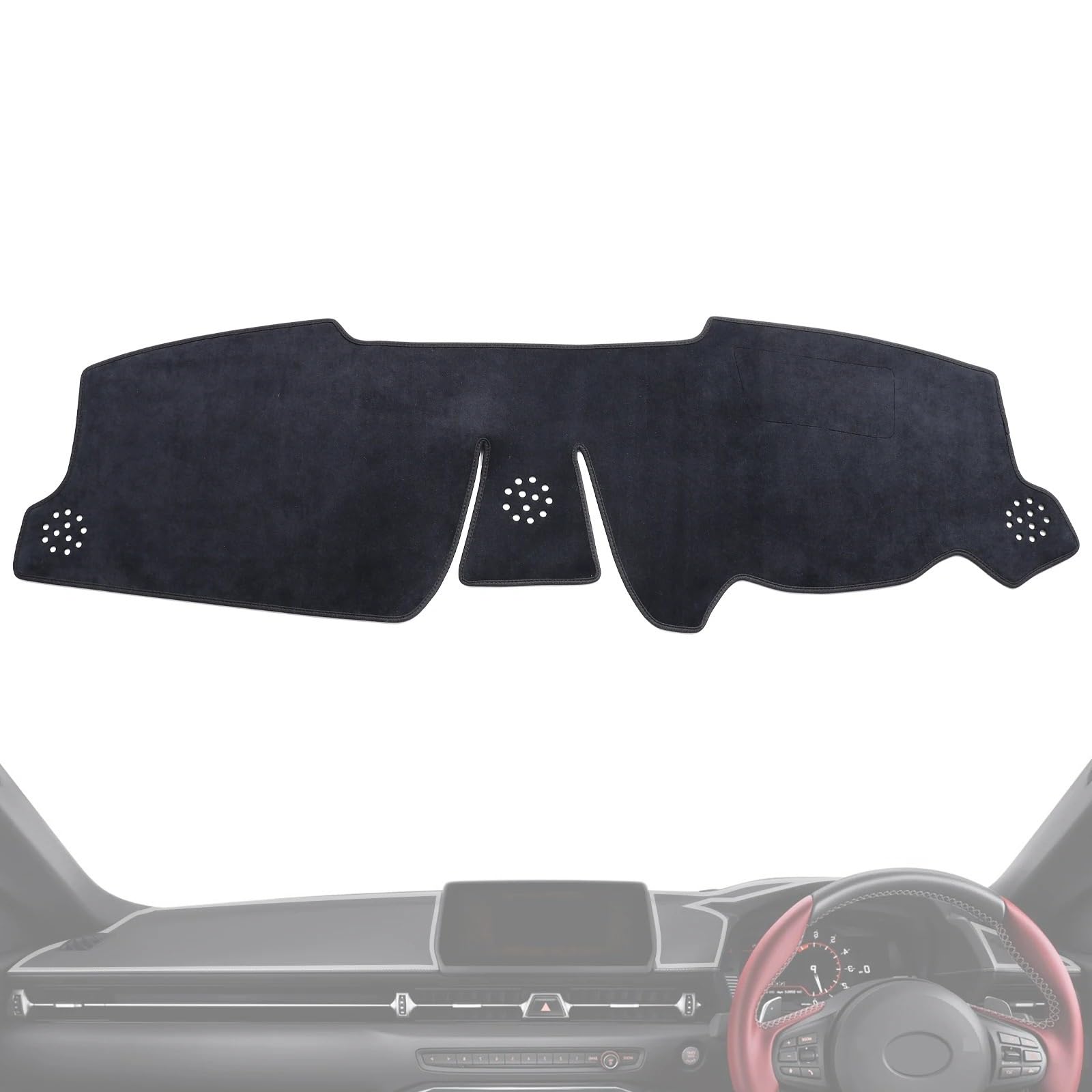 Dashboard Sonnenschirm Matte Für Toyota Für Supra 2019 2020 2021 2022 2023 Auto Dashboard Matte Dash Mat Dashmat Zubehör Sonnenschirm Schutz Teppich(Black RHD) von AVFORA