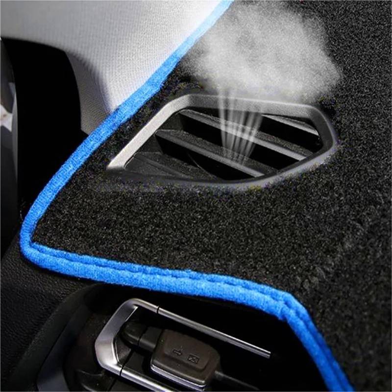 Dashboard Sonnenschirm Matte Für VW Für Polo Limousine Für Vento MK5 6R Armaturenbrettmatte Armaturenbrettauflage Teppich Dashmat Anti-UV-Auto-Armaturenbrett-Abdeckung(Blau) von AVFORA