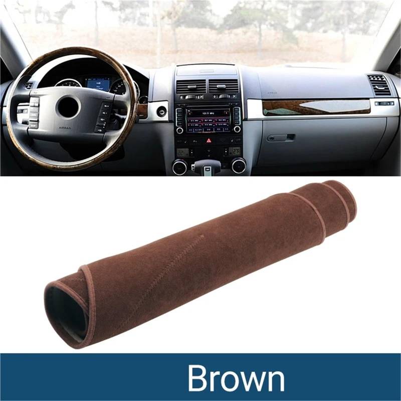 Dashboard Sonnenschirm Matte Für VW Für Touareg 7L 2003 2004 2005 2006 2007 2008 2009 2010 Dash Sonnenschutz Matte Pad Auto Armaturenbrett Abdeckung(Braun) von AVFORA