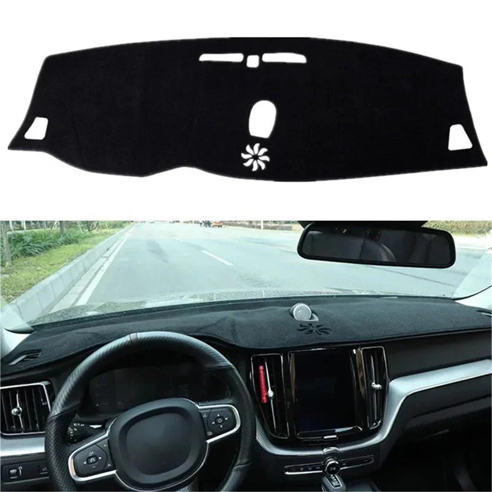 Dashboard Sonnenschirm Matte Für Volvo Für XC60 2018 2019 2020 2021 Auto Dashboard Matte Dash Pad Dashmat Sonnenschirm Schutz Teppich(LHD with Audio) von AVFORA