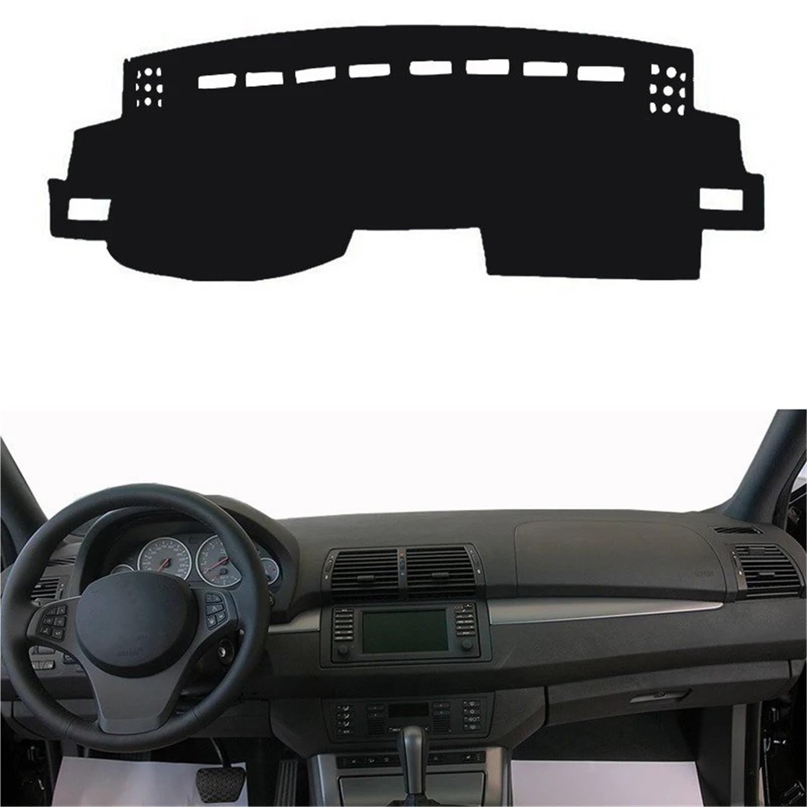 Dashboard Sonnenschirm Matte Für X5 1999 2000 2001 2002 2003-2006 Armaturenbrett-Matte Anti-Sonne Auto Auto Armaturenbrett-Abdeckung Armaturenbrett-Matte Teppich Cape(Blue LHD) von AVFORA