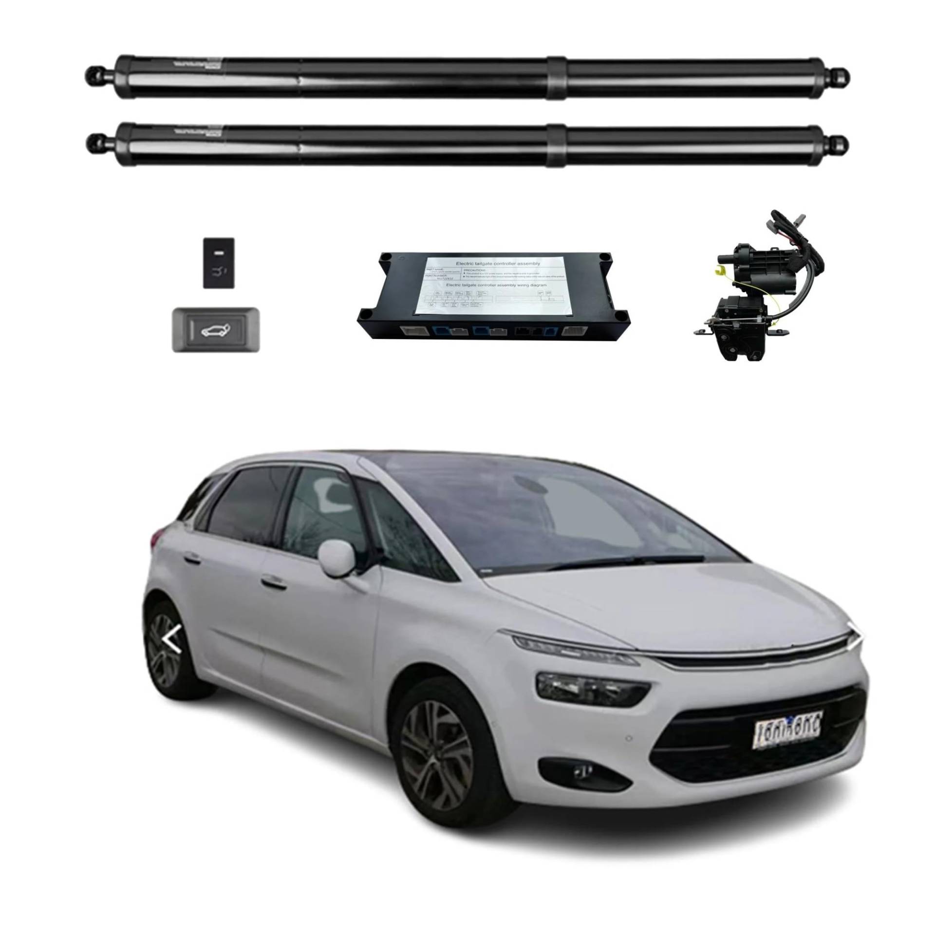 Gasdruckfeder Für Citroen C4 Picasso (5-Sitzer) 2014-2017 Elektrische Heckklappe Power Hintertür Heckklappe Hinten Hatch Auto Boot Stamm Strut Shock(with Kick Sensor) von AVFORA