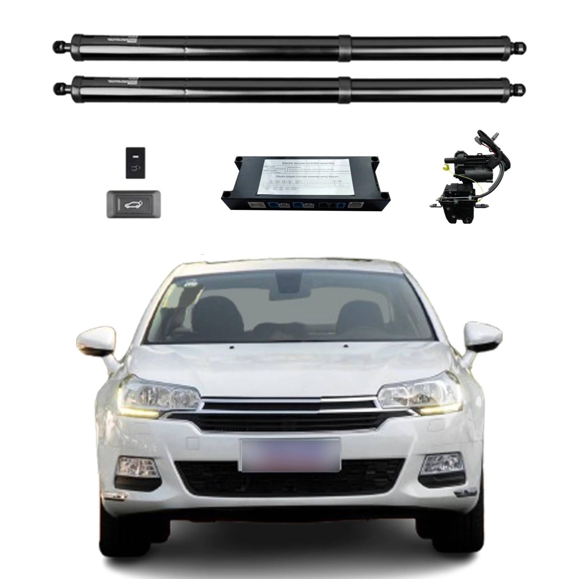 Gasdruckfeder Für Citroen C5 Limousine 2010-2018 Elektrische Heckklappe Power Zurück Tür Heckklappe Hinten Hatch Auto Boot Stamm Strut Shock Lift Stange(with Kick Sensor) von AVFORA