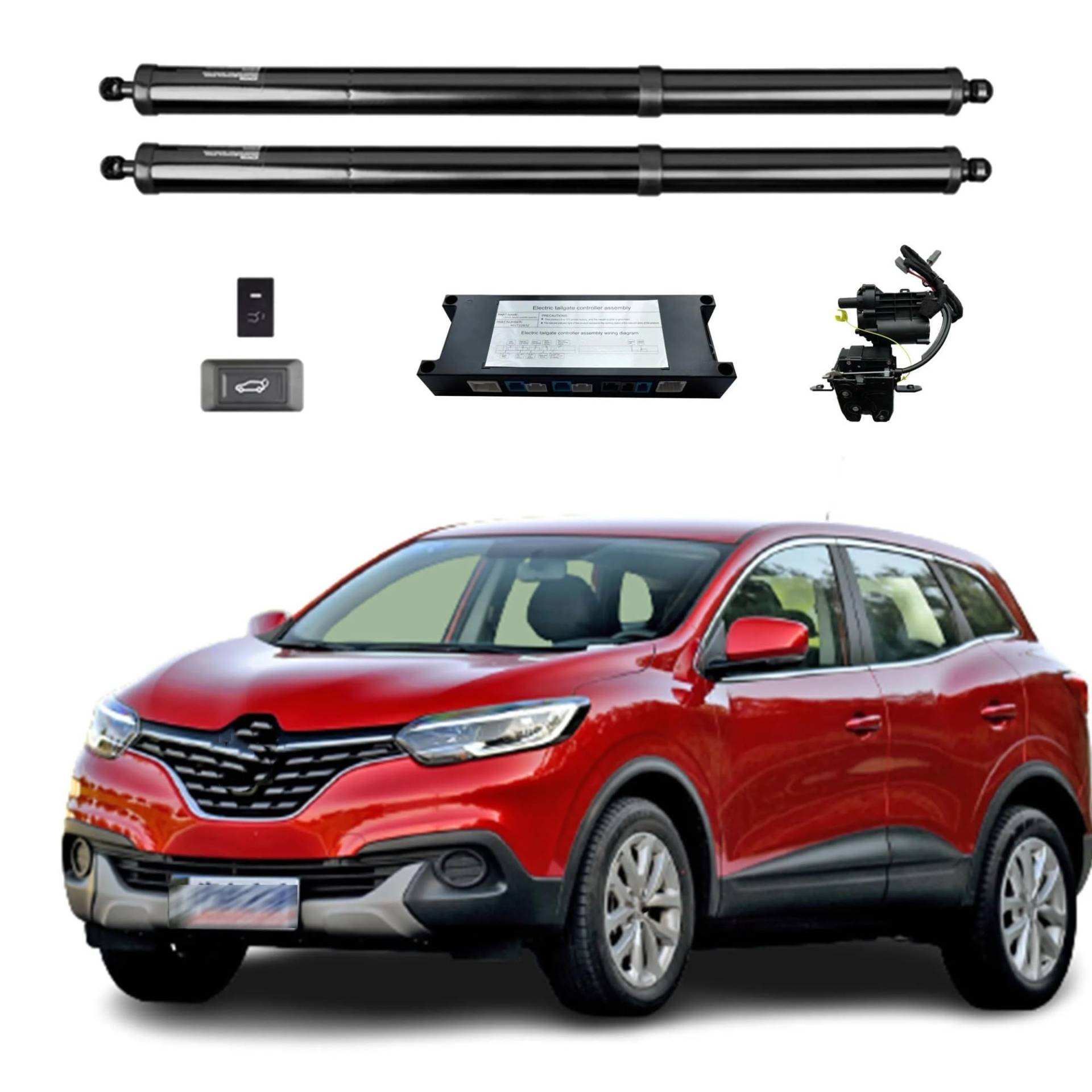 Gasdruckfeder Für Kadjar 2015 2016 2017 2018-2022 Elektrische Heckklappe Power Hintertür Heckklappe Heckklappe Auto Kofferraum Strut Shock Lift Stangenantrieb(with Kick Sensor) von AVFORA