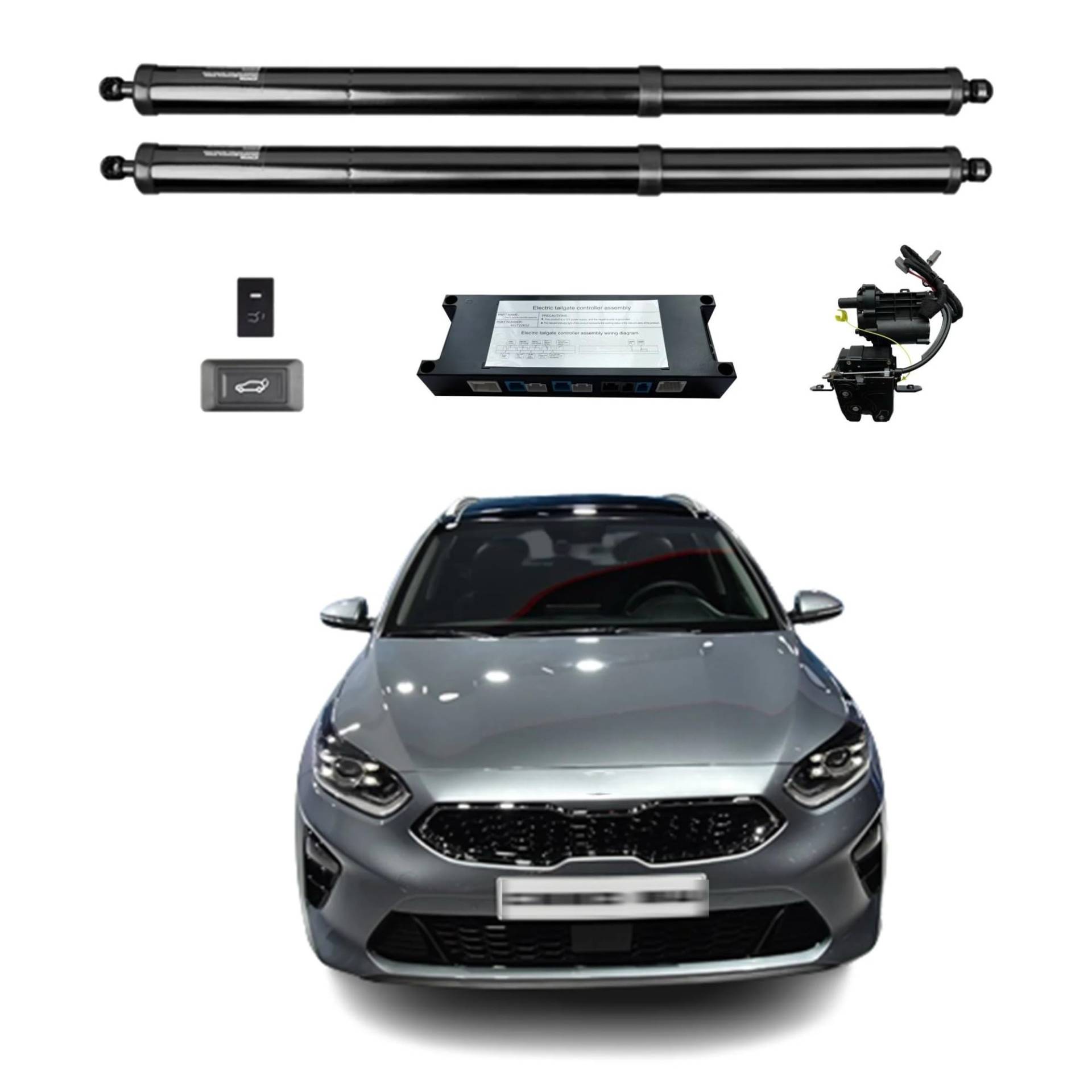 Gasdruckfeder Für Kia Ceed SW 2018 + Elektrische Heckklappe Power Zurück Tür Heckklappe Hinten Hatch Auto Boot Stamm Strut Shock Lift Stange Antrieb(with Kick Sensor) von AVFORA