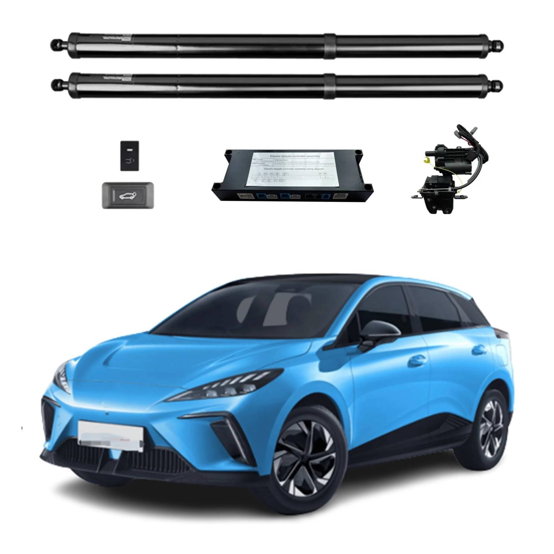 Gasdruckfeder Für MG4 EV EH32 2022 + Elektrische Heckklappe Power Zurück Tür Heckklappe Hinten Hatch Auto Boot Stamm Strut Shock Lift Stange Antrieb(Without Kick Sensor) von AVFORA