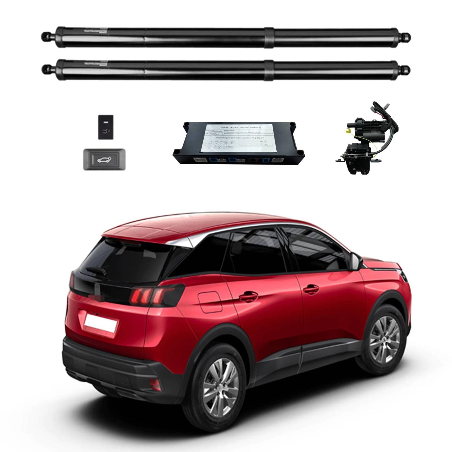 Gasdruckfeder Für Peugeot 3008 2016 2017 2018-2024 Elektrische Heckklappe Power Hintertür Heckklappe Hinten Hatch Auto Boot Stamm Strut Schock Lift Stange Antrieb(Without Kick Sensor) von AVFORA